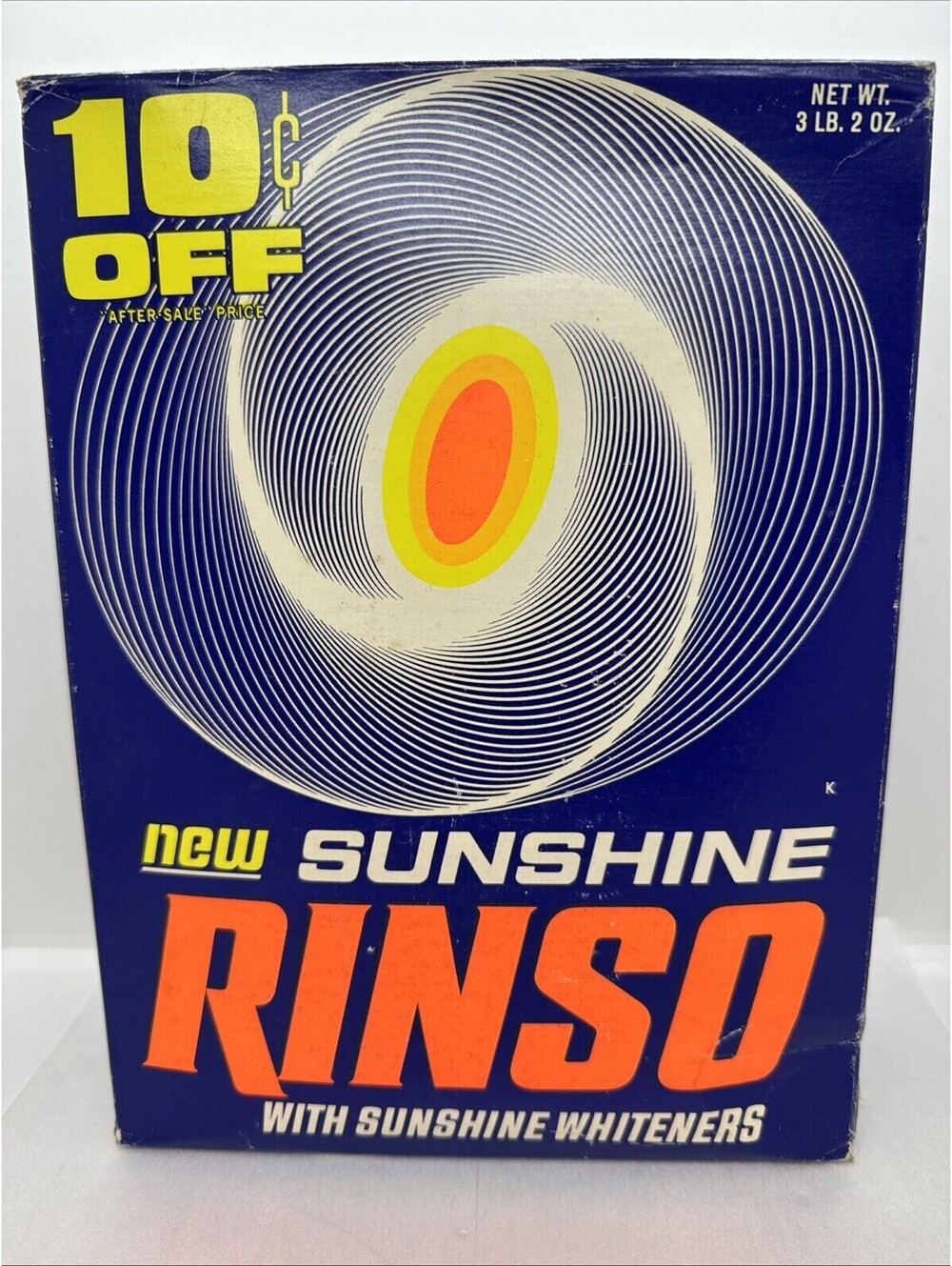 1960s Vintage RINSO New With Sunshine Whiteners Laundry Detergent LEVER 3lb 2oz